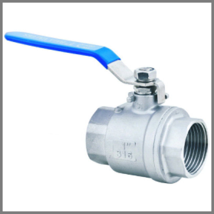 Stainless steel two-piece high temperature ball valves threaded ends
