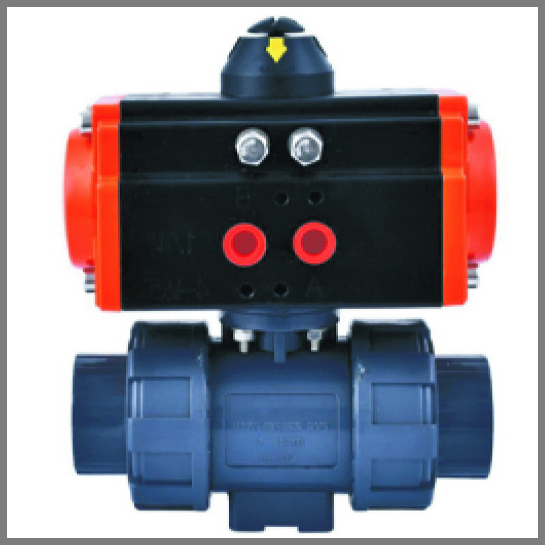 PVC ball valve with pneumatic actuator